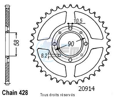 Product image: Sifam - 20914CZ42 - Chain wheel rear Cg 125 Bresil 85-94   Type 428/Z42  0