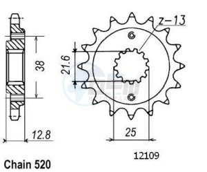 Product image: Esjot - 50-32038-15 - Sprocket TT Husaberg - 520 - 15 Teeth -  Identical to JTF511 - Made in Germany 