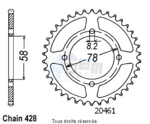 Product image: Sifam - 20461CZ48 - Chain wheel rear Rg 80 Gamma 84-94   Type 428/Z48 