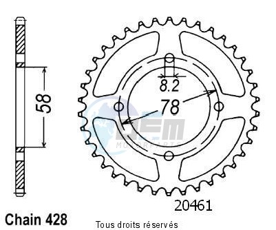 Product image: Sifam - 20461CZ48 - Chain wheel rear Rg 80 Gamma 84-94   Type 428/Z48  0