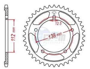 Product image: Esjot - 50-29016-43 - Chainwheel Steel Honda - 525 - 43 Teeth -  Identical to JTR1304 - Made in Germany 