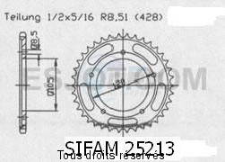 Product image: Sifam - 25213CZ56 - Sprocket rear sachs 125 Zz 98-00 62 