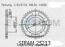 Product image: Sifam - 25213CZ56 - Sprocket rear sachs 125 Zz 98-00 62  0