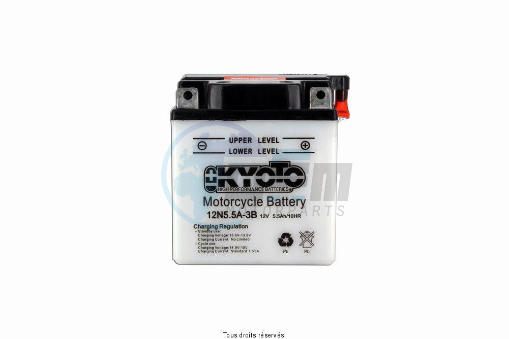 Product image: Kyoto - 712057 - Battery 12n5.5a-3b L 103mm  W 90mm  H 114mm 12v 5.5ah Acid 0,40l  0