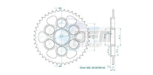Product image: Esjot - 50-32160-43 - Chainwheel Steel Ducati - 520 - 43 Teeth- Made in Germany 
