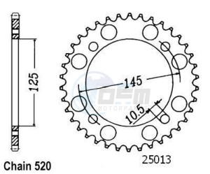 Product image: Esjot - 50-32006-39 - Chainwheel Steel TT Yamaha - 520 - 39 Teeth - Made in Germany 