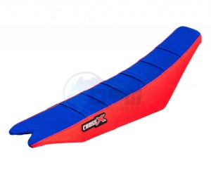 Product image: Crossx - M912-3BLRBL - Saddle Cover BETA  RR-RS 2013-2019 TOP BLUE- SIDE RED-STRIPES BLUE (M912-3BLRBL) 