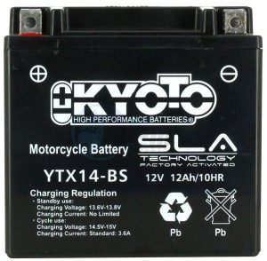 Product image: Kyoto - 512140 - Battery  YTX14-BS SLA-AGM - Without Acid. Ready to Use 