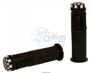 Product image: Sifam - POI6100 - Handlebar Grips Bicolors Black Length : 128mm - Ø : 22/24mm with Screw End Cap 