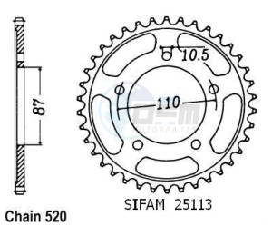 Product image: Esjot - 50-32038-46 - Chainwheel Steel - 520 - 46 Teeth - Made in Germany 