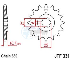 Product image: Esjot - 50-30003-15 - Sprocket Honda - 630 - 15 Teeth -  Identical to JTF331 - Made in Germany 