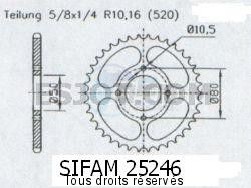 Product image: Sifam - 25246CZ34 - Tandwiel Achter Eton 150 Yukon 