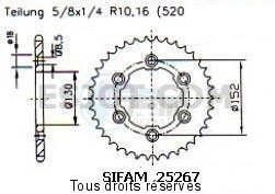 Product image: Sifam - 25267AZ48 - Chain wheel rear Aprilia Alu Rxv/Sxv Type 520/Z48 