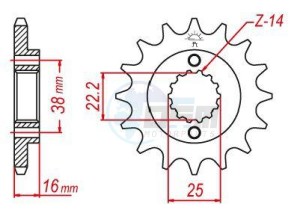 Product image: Esjot - 50-29022-15 - Sprocket Cagiva-Ducati - 525 - 15 Teeth -  Identical to JTF740 - Made in Germany 