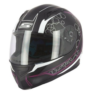 Product image: S-Line - IAP1G1803 - Helmet Full Face S448 APEX GRAPHIC - Black Mat/Pink - Size M 