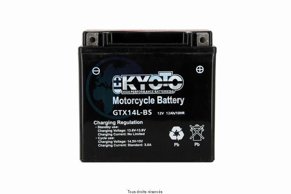 Product image: Kyoto - 712138 - Battery Ytx14l-bs - Ss Entr. Acid L 150mm  W 87mm  H 147mm 12v 12ah Acid 0,69l  0