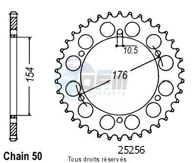 Product image: Sifam - 25256CZ43 - Chain wheel rear Vfr800f V-tec 02-   Type 530/Z43  0