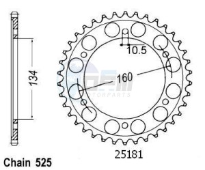 Product image: Esjot - 50-29026-42 - Chainwheel Steel Honda - 525 - 42 Teeth -  Identical to JTR1307 - Made in Germany 