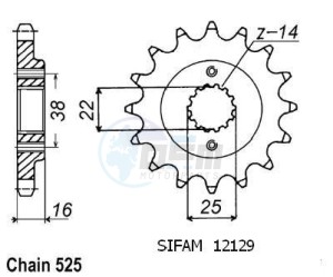 Product image: Esjot - 50-29022-14 - Sprocket Ducati - 525 - 14 Teeth -  Identical to JTF740 - Made in Germany 