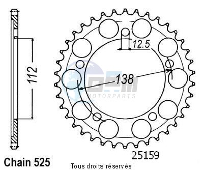 Product image: Sifam - 25159CZ42 - Chain wheel rear Cbr 900 Rr 96-99 Cb 600 Hornet 97-01 Type 525/Z42  0