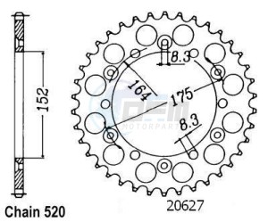 Product image: Esjot - 50-32003-40 - Chainwheel Steel TT Yamaha - 520 - 40 Teeth -  Identical to JTR853 - Made in Germany 