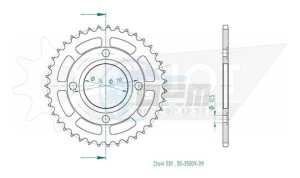 Product image: Esjot - 50-35009-39 - Chainwheel Steel Yamaha - 530 - 39 Teeth- Equal to JTR854 - Made in Germany 