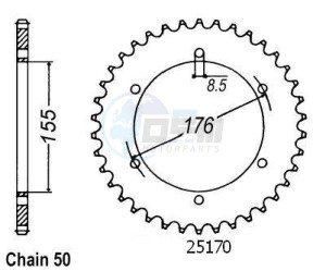 Product image: Esjot - 50-35046-42 - Chainwheel Steel Triumph - 530 - 42 Teeth -  Identical to JTR2011 - Made in Germany 