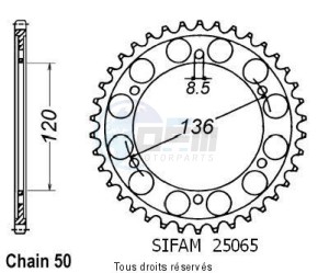 Product image: Sifam - 25065CZ45 - Chain wheel rear Fz 600 86-88   Type 530/Z45 