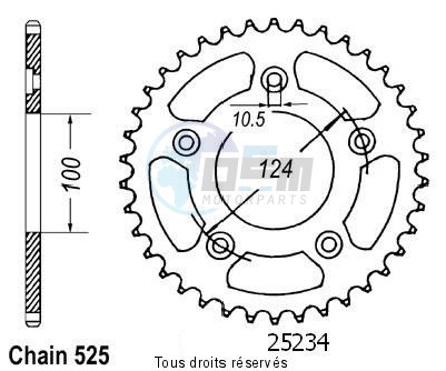 Product image: Sifam - 25234CZ36 - Chain wheel rear Ducati 999 R/S 03-   Type 525/Z36  0