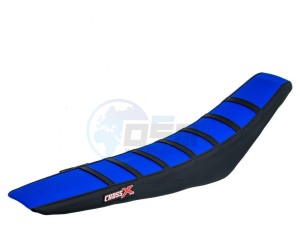Product image: Crossx - M616-3BLBB - Saddle Cover HUSQVARNA FC TC 16-18, FE TE 17-19 TOP BLUE- SIDE BLACK-STRIPES BLACK (M616-3BLBB) 