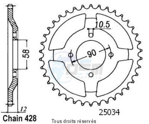 Product image: Sifam - 25034CZ50 - Chain wheel rear Nx 125 Italie 89-98   Type 428/Z50 