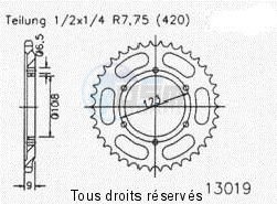 Product image: Sifam - 21542CZ52 - Chain wheel rear Derbi 50 Gpr 98 Léger ET-Offset  Type 420/Z52 