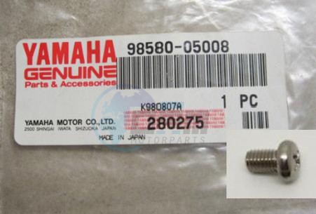 Product image: Yamaha - 985800500800 - SCREW, PAN HEAD (7G3)  0