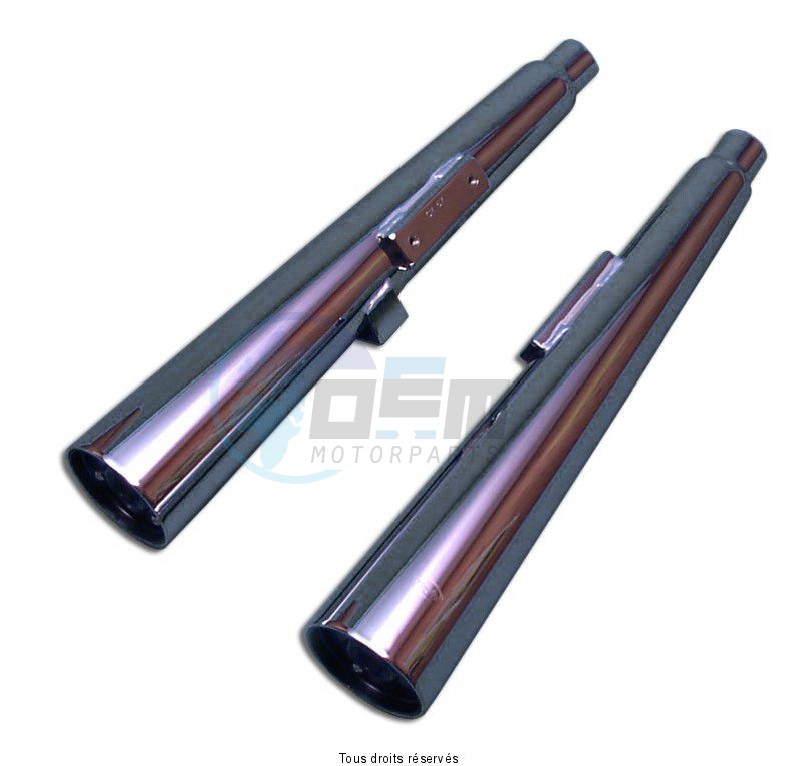 Product image: Marving - 01H2056 - Silencer  MARVI CM 400 C CUSTOM Approved - Sold as 1 pair Chrome   0