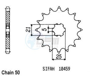 Product image: Esjot - 50-35001-16 - Sprocket Yamaha - 530 - 16 Teeth -  Identical to JTF567 - Made in Germany 