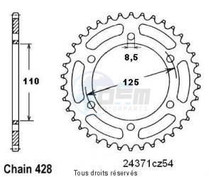 Product image: Sifam - 24371CZ54 - Chain wheel rear Beta 50 Rk6 94-98   Type 428/Z54 
