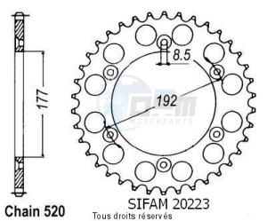 Product image: Sifam - 20223CZ48 - Chain wheel rear Husqvarna 125/250 Cr/Wr 1985-1987 Type 520/Z48 