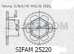 Product image: Esjot - 50-29028-45 - Chainwheel Steel Aprilia - 525 - 45 Teeth - Made in Germany 