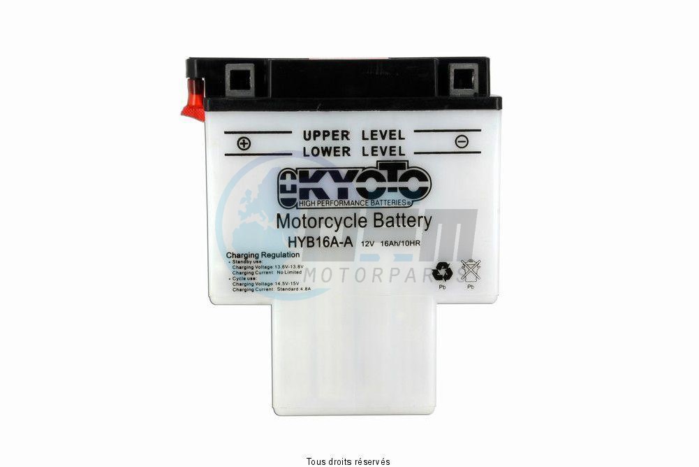 Product image: Kyoto - 712169 - Battery Hyb16a-a L 151mm  W 91mm  H 182mm 12v 16ah Acid 1,1l  0