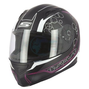 Product image: S-Line - IAP1G1802 - Helmet Full Face S448 APEX GRAPHIC - Black Mat/Pink - Size S 