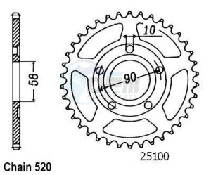 Product image: Esjot - 50-32046-36 - Chainwheel Steel Honda - 520 - 36 Teeth -  Identical to JTR604 - Made in Germany 