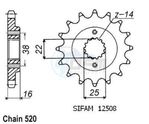 Product image: Esjot - 50-32069-15 - Sprocket Ducati - 520 - 15 Teeth - Made in Germany 