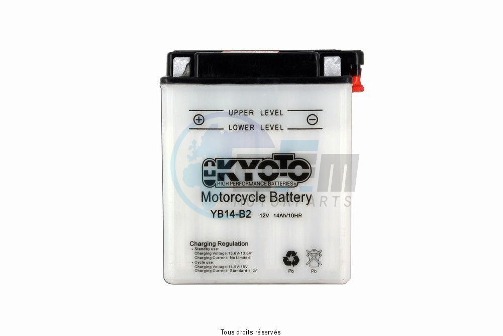 Product image: Kyoto - 712146 - Battery Yb14-b2 L 135mm  W 91mm  H 167mm 12v 14ah Acid 0,87l  0