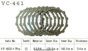 Product image: Kyoto - VC461 - Clutch Plate kit complete Z1300 80-   