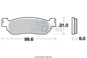 Product image: Kyoto - S1263 - Brake Pad Kyoto Semi-Metal YAMAHA YPR 125 X-MAX 2011-2015   