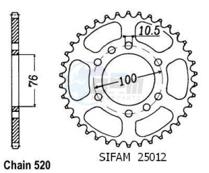 Product image: Esjot - 50-32021-48 - Chainwheel Steel TT Suzuki - 520 - 48 Teeth - Made in Germany 