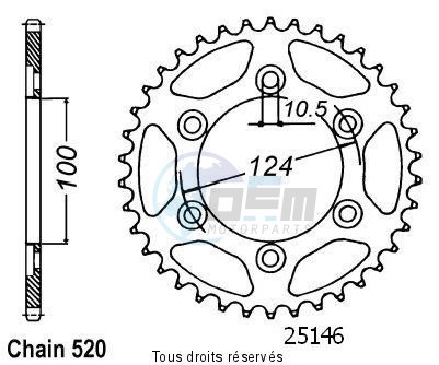 Product image: Sifam - 25146CZ39 - Chain wheel rear Ducati 900 Monster Z3   Type 520/Z39  0