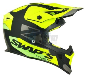 Product image: Swaps - CSW8G1105 - Helmet Cross BLUR S818 - Black/Red Fluo/Groen Mat - Size XL 