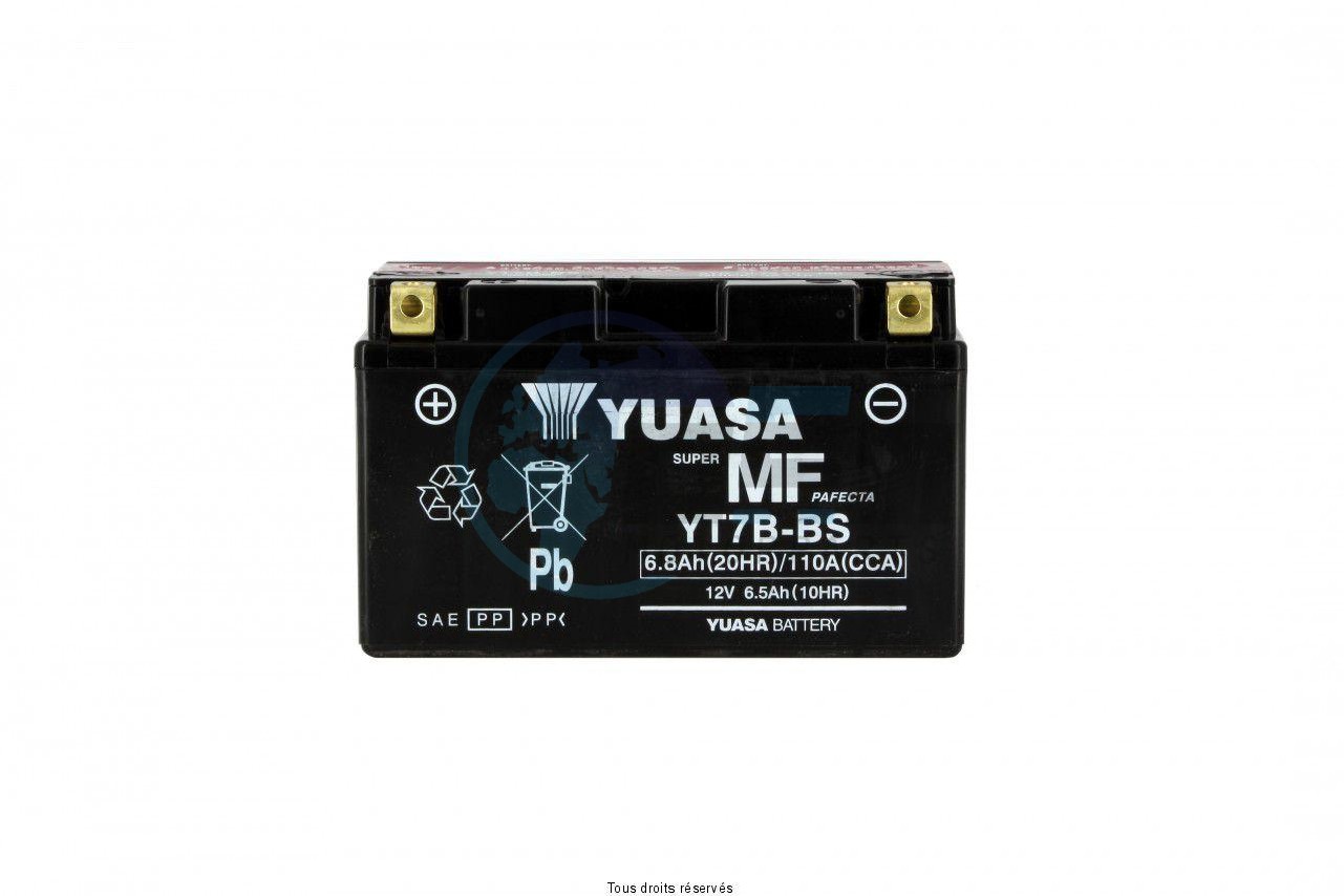 Product image: Yuasa - 812077 - Battery YT7B-BS - AGM with Acid L 150mm  W 65mm  H 92mm 12v 6.5ah Delivery with Acid  1