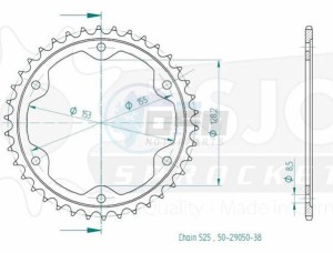 Product image: Esjot - 50-29050-38 - Chainwheel Steel KTM - 525 - 38 Teeth- Made in Germany 
